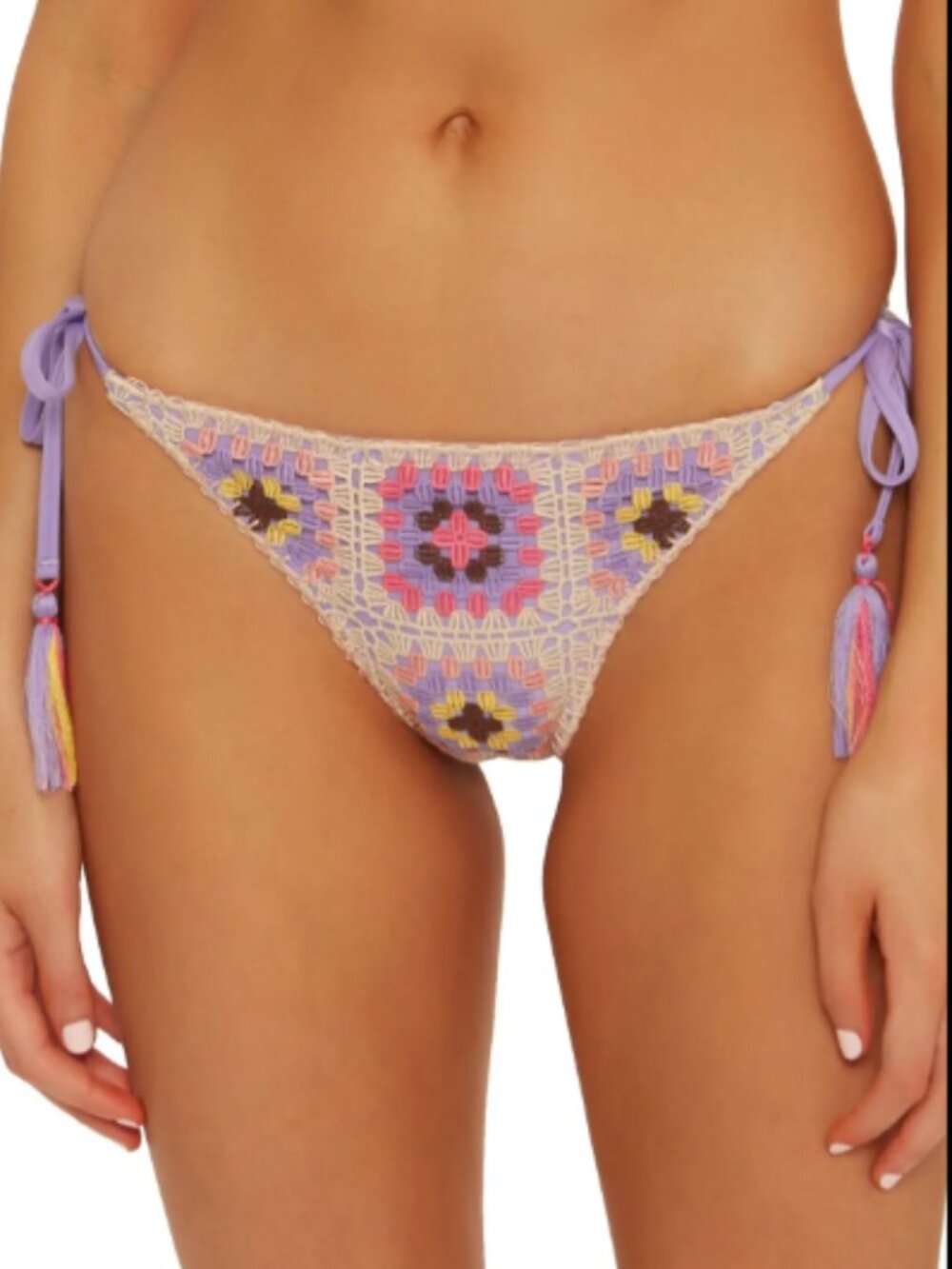 Isabella Rose Swim - HIPPIE DAZE LACE CROCHET TIE SIDE BIKINI BOTTOM - ORCHID